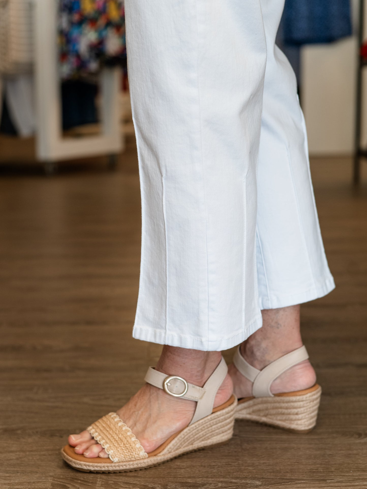 Classic White Crop Pintuck Hem by Multiples