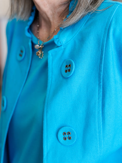 3/4 Sleeve Stand Collar Lined Jacket by Multiples