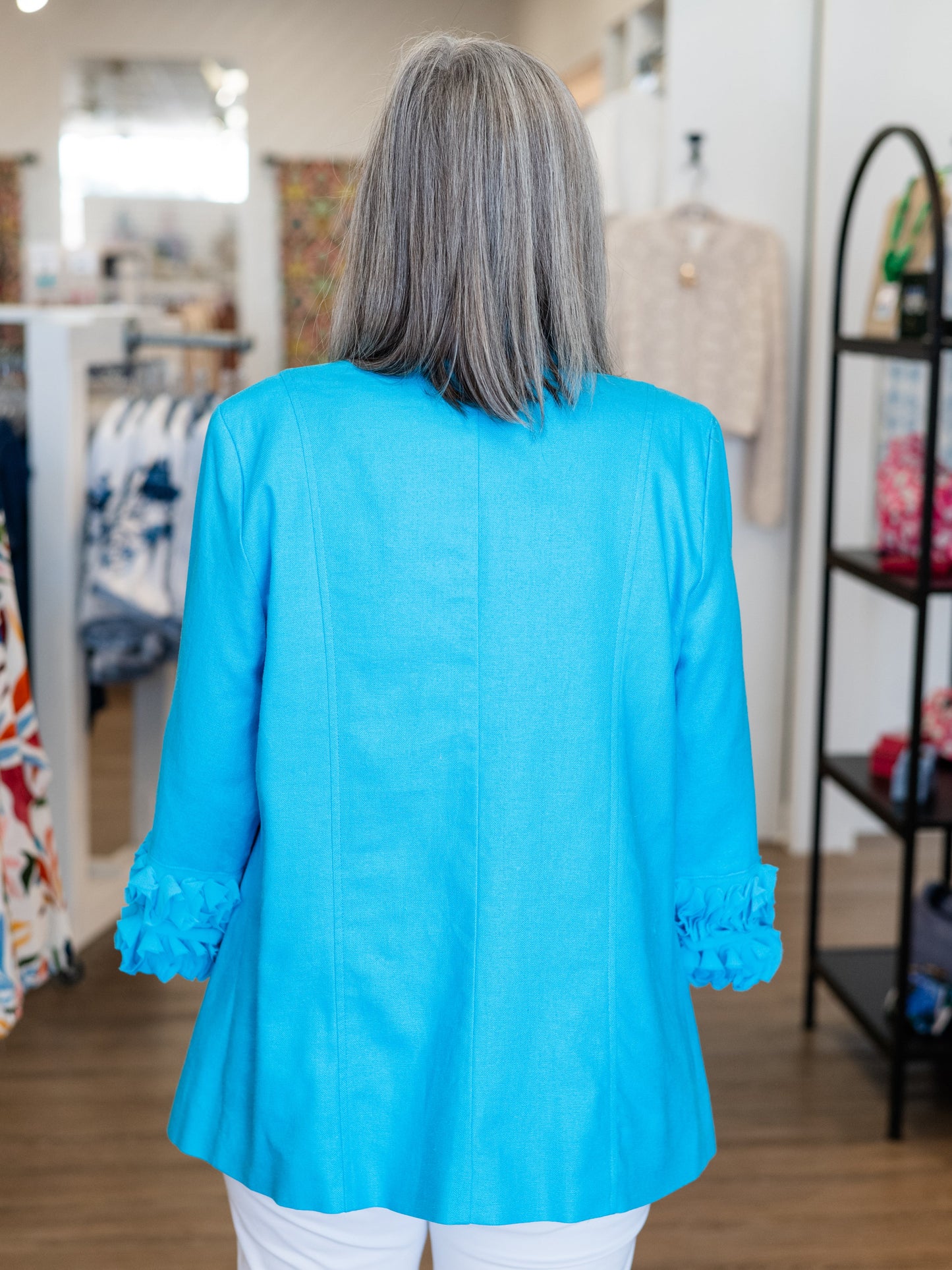 3/4 Sleeve Stand Collar Lined Jacket by Multiples