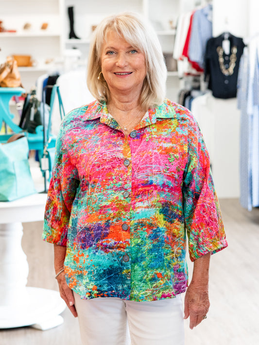 Abstract Full Button Tunic by Ali Miles