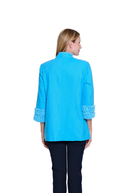 3/4 Sleeve Stand Collar Lined Jacket by Multiples