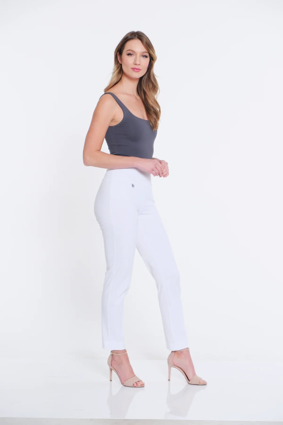 Classic Wide Band Pull-On Ankle Pant by Multiples